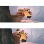 Create Plantilla - Scrat enamorado / Scrat asustado - La hera de hielo 3 Meme