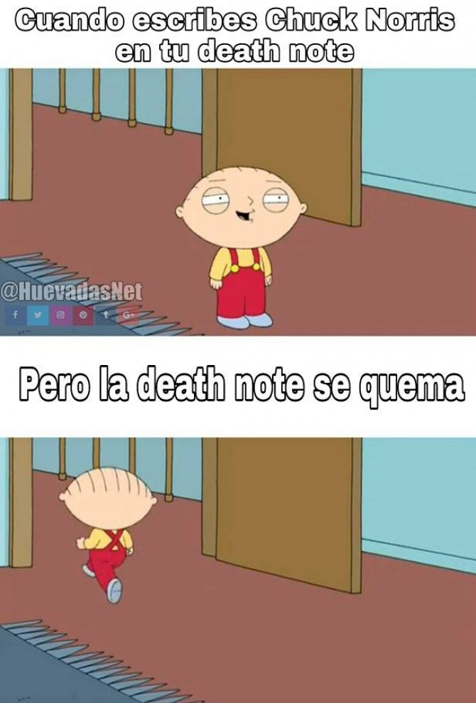 Con Chuck Norris nadie puede, ni la Death Note xd